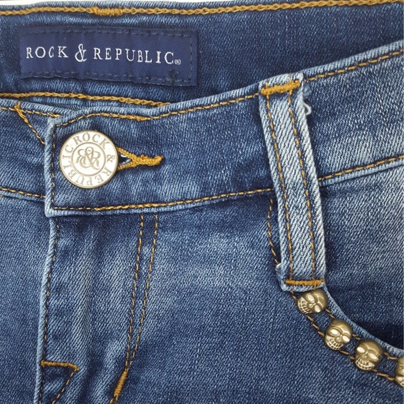 Rock & Republic • Skull Studded Pocket Jeans - Picture 6 of 8